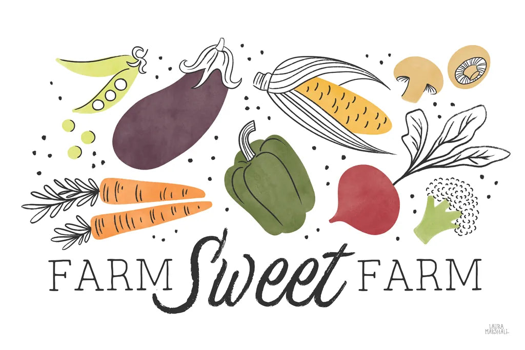 Garden Goodies I by Laura Marshall. SKU 76905i. Archival Giclee Fine art print for wall decor.