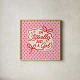 Girly Pop III by Laura Marshall. Shown in a natural wood glass frame for a timeless modern aesthetic. Available as an archival giclee rolled canvas, fine art paper, or poster print. SKU 99795a.
