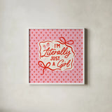 Girly Pop III by Laura Marshall. Shown in a crisp white glass frame for a clean and minimalist style. Available as an archival giclee rolled canvas, fine art paper, or poster print. SKU 99795a.