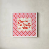 Girly Pop IV by Laura Marshall. Shown in a crisp white glass frame for a clean and minimalist style. Available as an archival giclee rolled canvas, fine art paper, or poster print. SKU 99796a.