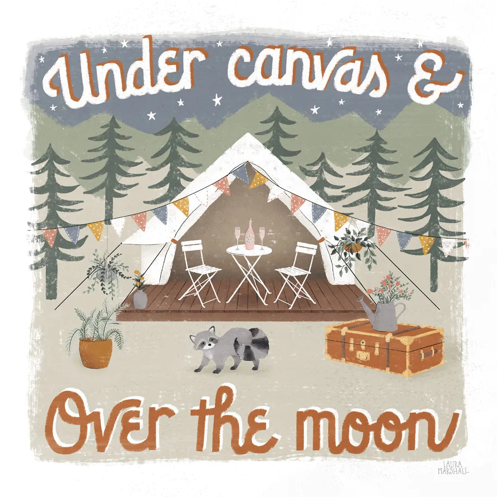 Gone Glamping IV by Laura Marshall. SKU 53607a. Archival Giclee Fine art print for wall decor.