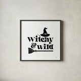 Halloween Typography I by Laura Marshall. Shown in a sleek black glass frame for a contemporary gallery look. Available as an archival giclee rolled canvas, fine art paper, or poster print. SKU 89707a.