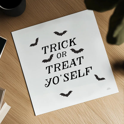 Halloween Typography II by Laura Marshall. Shown as a detailed flat fine art print, highlighting archival giclee quality. Available as an archival giclee rolled canvas, fine art paper, or poster print. SKU 89708a.