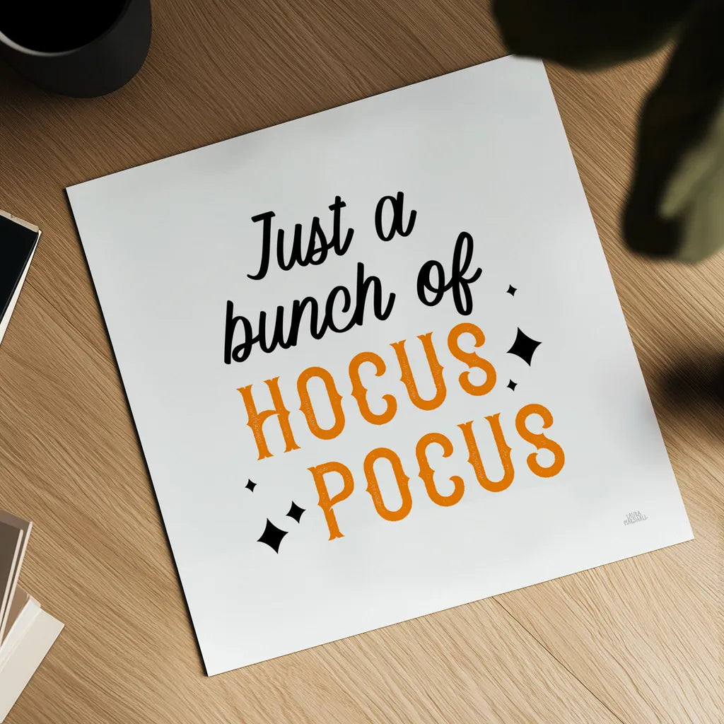 Halloween Typography III by Laura Marshall. Shown as a detailed flat fine art print, highlighting archival giclee quality. Available as an archival giclee rolled canvas, fine art paper, or poster print. SKU 89709a.