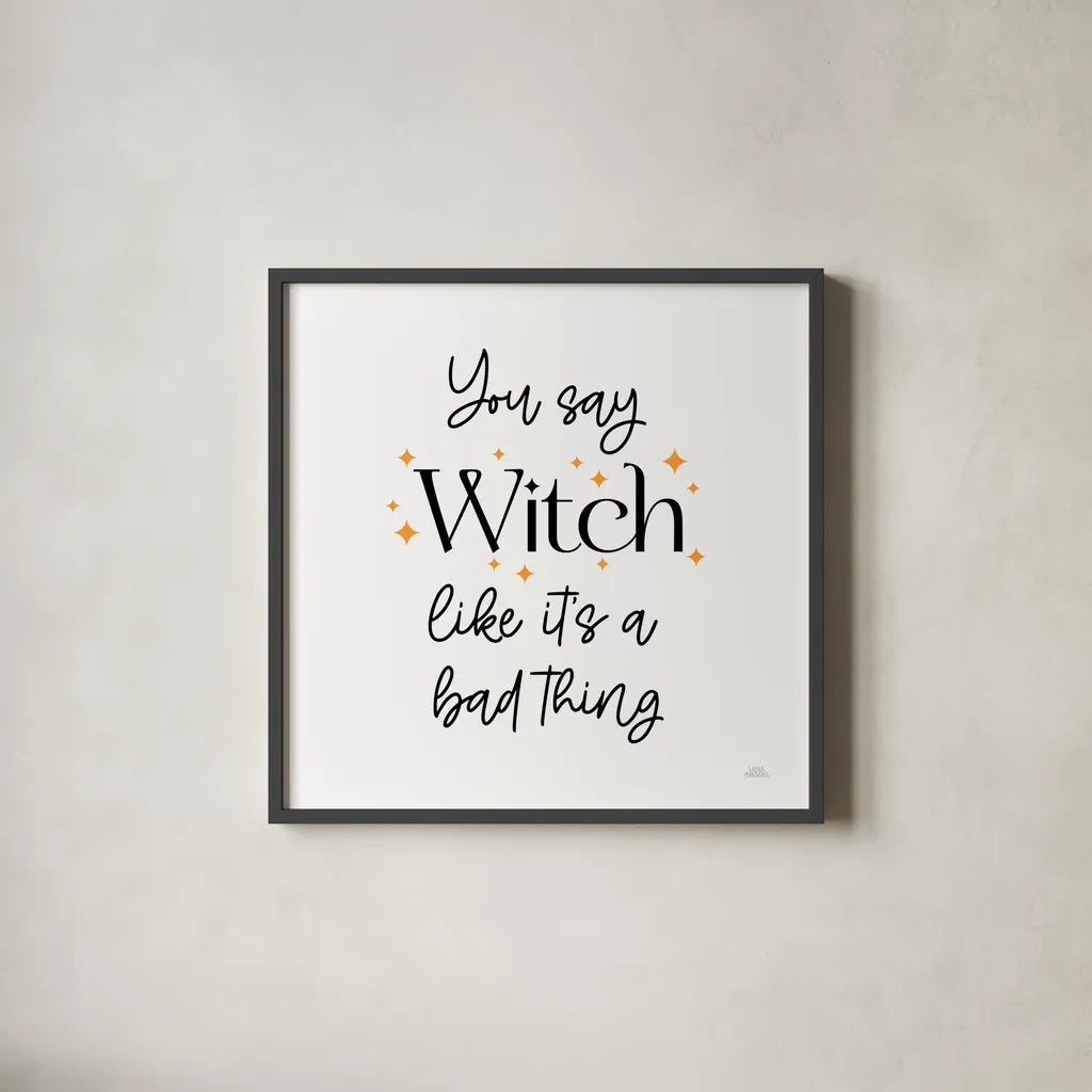 Halloween Typography IV by Laura Marshall. Shown in a sleek black glass frame for a contemporary gallery look. Available as an archival giclee rolled canvas, fine art paper, or poster print. SKU 89710a.