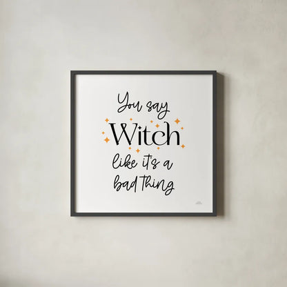 Halloween Typography IV by Laura Marshall. Shown in a sleek black glass frame for a contemporary gallery look. Available as an archival giclee rolled canvas, fine art paper, or poster print. SKU 89710a.