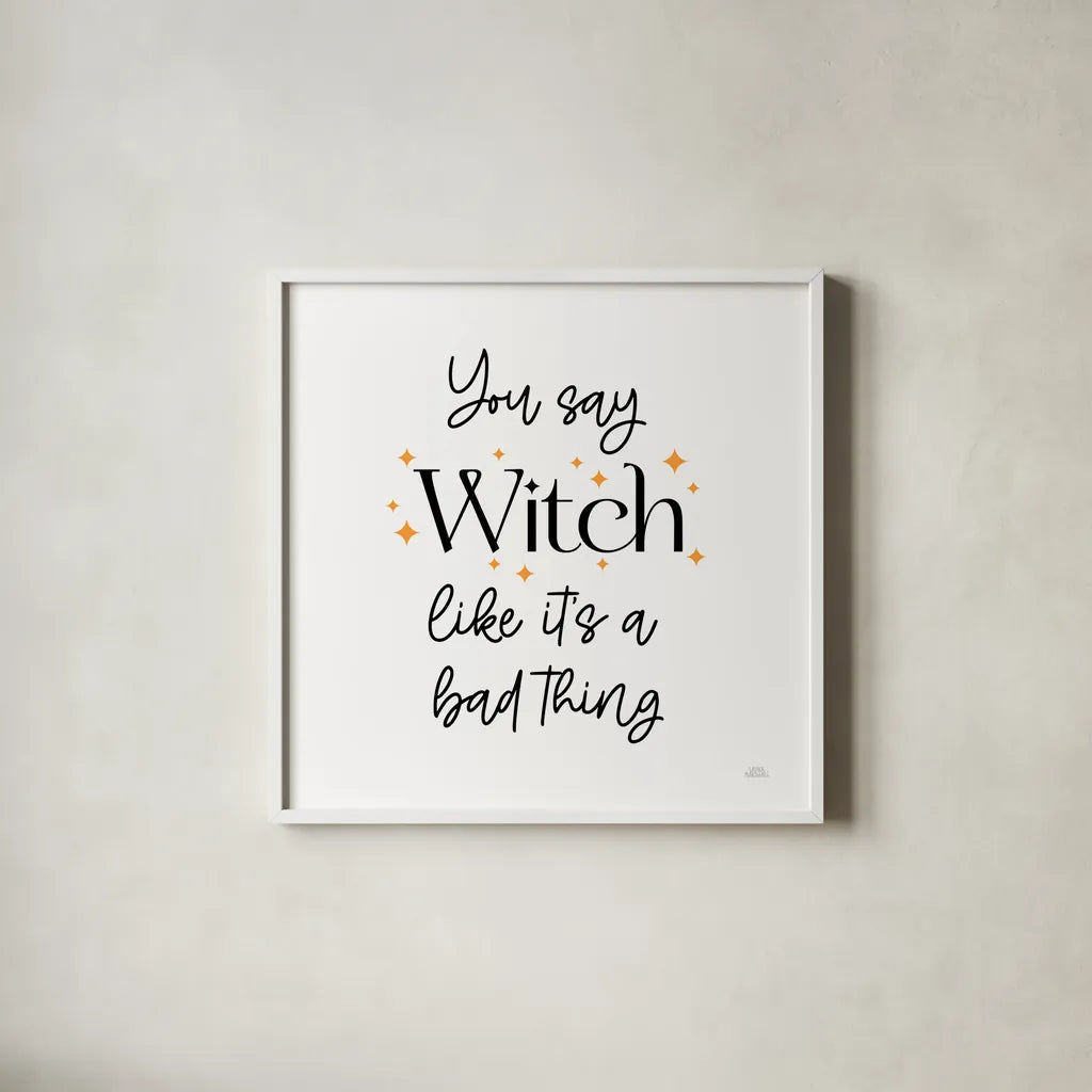 Halloween Typography IV by Laura Marshall. Shown in a crisp white glass frame for a clean and minimalist style. Available as an archival giclee rolled canvas, fine art paper, or poster print. SKU 89710a.