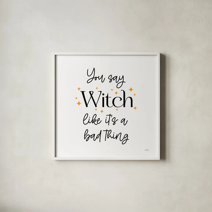Halloween Typography IV by Laura Marshall. Shown in a crisp white glass frame for a clean and minimalist style. Available as an archival giclee rolled canvas, fine art paper, or poster print. SKU 89710a.