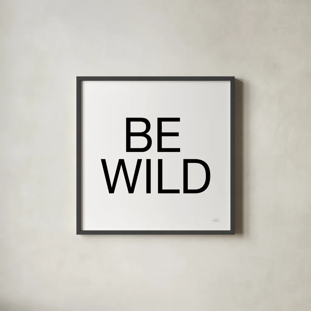 Harvest Garden Be Wild by Laura Marshall. Shown in a sleek black glass frame for a contemporary gallery look. Available as an archival giclee rolled canvas, fine art paper, or poster print. SKU 59020a.