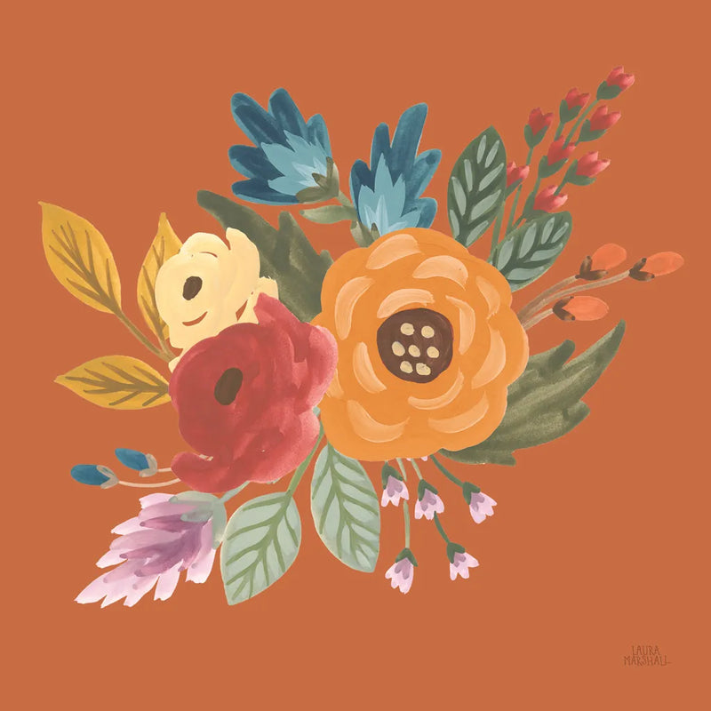Harvest Garden Flowers II by Laura Marshall. SKU 58791a. Archival Giclee Fine art print for wall decor.