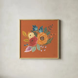 Harvest Garden Flowers II by Laura Marshall. Shown in a natural wood glass frame for a timeless modern aesthetic. Available as an archival giclee rolled canvas, fine art paper, or poster print. SKU 58791a.