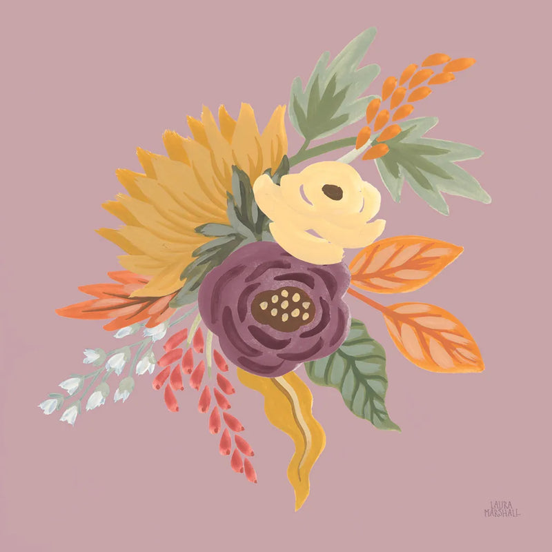 Harvest Garden Flowers III by Laura Marshall. SKU 58792a. Archival Giclee Fine art print for wall decor.