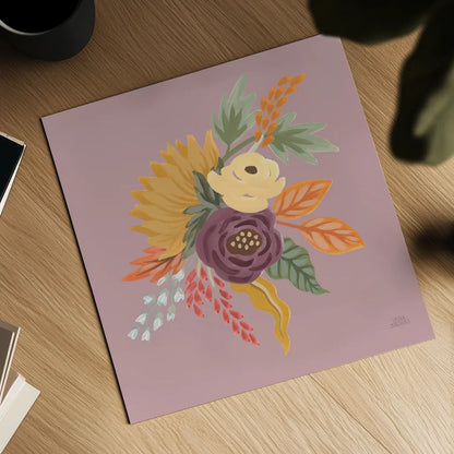 Harvest Garden Flowers III by Laura Marshall. Shown as a detailed flat fine art print, highlighting archival giclee quality. Available as an archival giclee rolled canvas, fine art paper, or poster print. SKU 58792a.