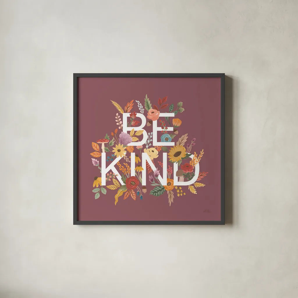 Harvest Garden I by Laura Marshall. Shown in a sleek black glass frame for a contemporary gallery look. Available as an archival giclee rolled canvas, fine art paper, or poster print. SKU 57509a.