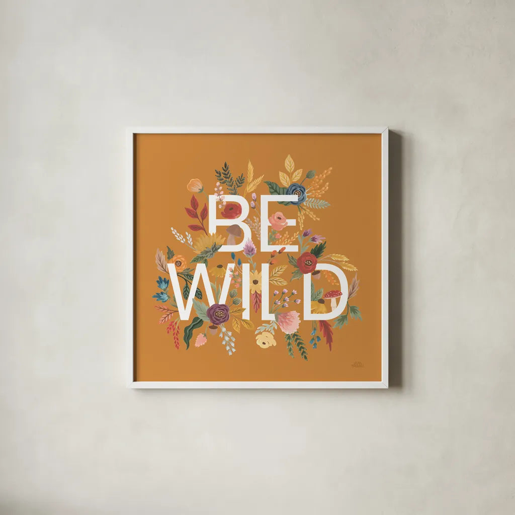 Harvest Garden II by Laura Marshall. Shown in a crisp white glass frame for a clean and minimalist style. Available as an archival giclee rolled canvas, fine art paper, or poster print. SKU 57510a.