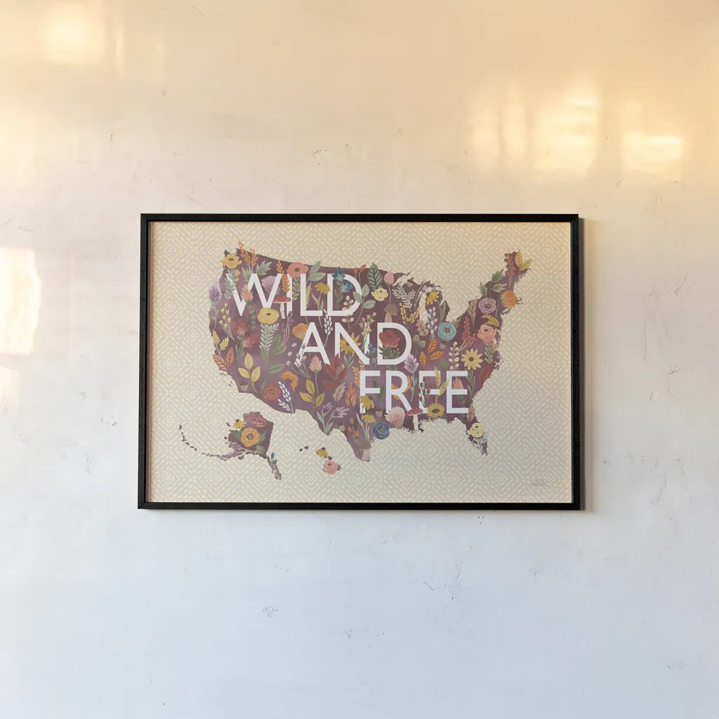 Harvest Garden USA by Laura Marshall. shown as a paper print in a black flame. Available as a archival giclee rolled canvas, fine art paper, or poster print. SKU 57513i.