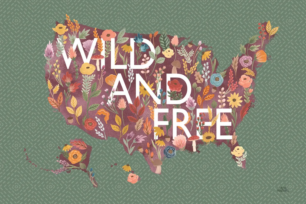 Harvest Garden USA Green by Laura Marshall. SKU 59141i. Archival Giclee Fine art print for wall decor.