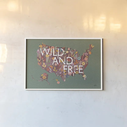 Harvest Garden USA Green by Laura Marshall. shown as a paper print in a white frame. Available as a archival giclee rolled canvas, fine art paper, or poster print. SKU 59141i.