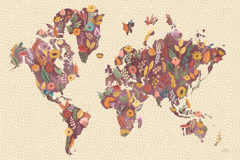 Harvest Garden World by Laura Marshall. SKU 57514i. Archival Giclee Fine art print for wall decor.