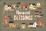Harvest Village I by Laura Marshall. SKU 50360i. Archival Giclee Fine art print for wall decor.