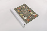 Harvest Village I Script by Laura Marshall. shown as a rolled paper print. Available as archival giclee rolled canvas, fine art paper, or poster print. SKU 62638i.