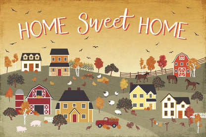 Harvest Village II Script by Laura Marshall. SKU 62639i. Archival Giclee Fine art print for wall decor.