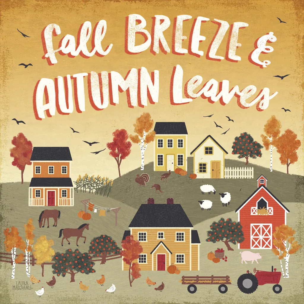 Harvest Village III by Laura Marshall. SKU 50362a. Archival Giclee Fine art print for wall decor.