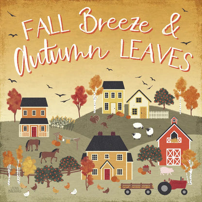 Harvest Village III Script by Laura Marshall. SKU 62640a. Archival Giclee Fine art print for wall decor.