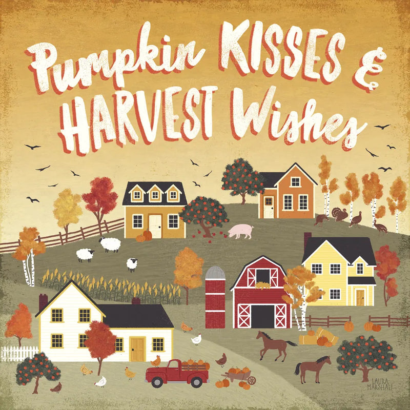 Harvest Village IV by Laura Marshall. SKU 50363a. Archival Giclee Fine art print for wall decor.
