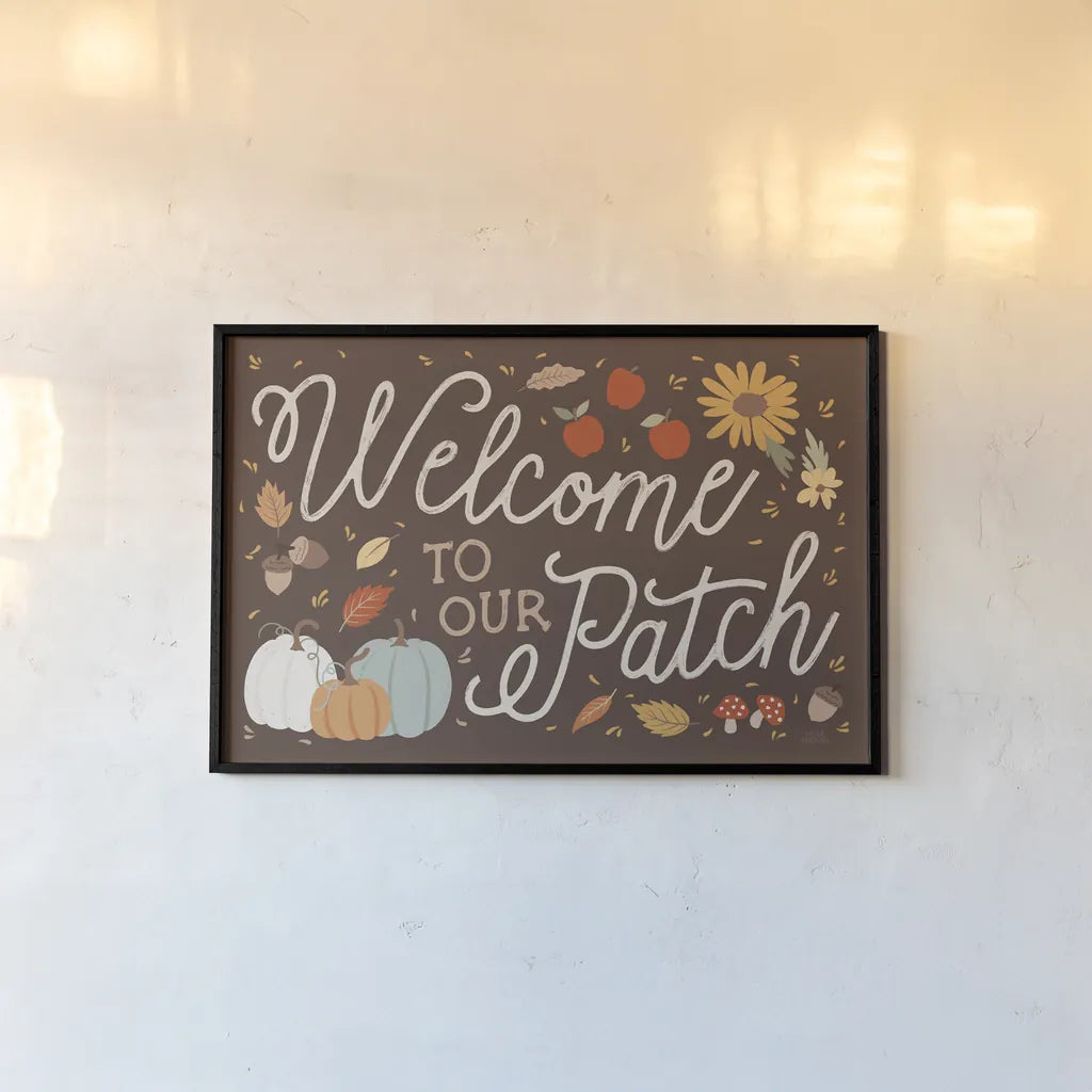 Harvest Wishes I by Laura Marshall. shown as a paper print in a black flame. Available as a archival giclee rolled canvas, fine art paper, or poster print. SKU 81420i.