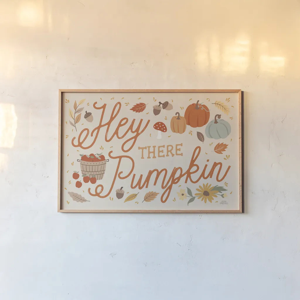 Harvest Wishes II by Laura Marshall. shown as a paper print in a natural frame. Available as a archival giclee rolled canvas, fine art paper, or poster print. SKU 81421i.