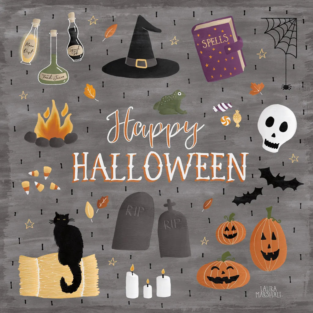 Haunted Halloween II by Laura Marshall. SKU 32553a. Archival Giclee Fine art print for wall decor.