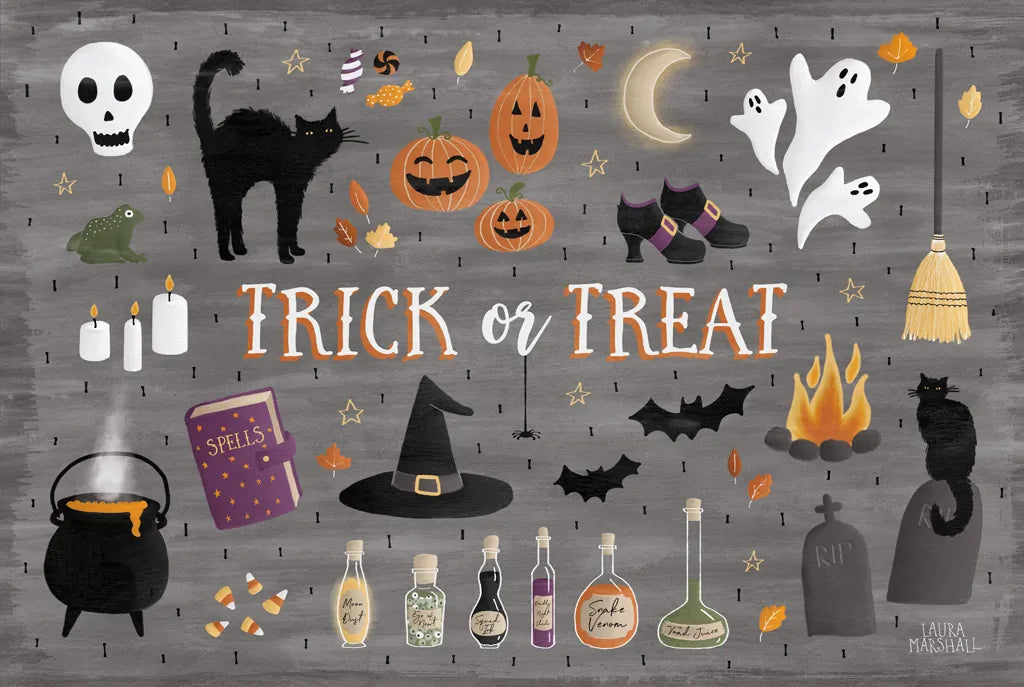 Haunted Halloween III by Laura Marshall. SKU 32554i. Archival Giclee Fine art print for wall decor.