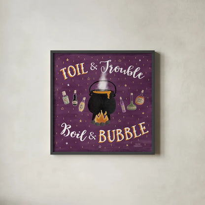 Haunted Halloween IV by Laura Marshall. Shown in a sleek black glass frame for a contemporary gallery look. Available as an archival giclee rolled canvas, fine art paper, or poster print. SKU 32555a.