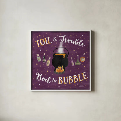 Haunted Halloween IV by Laura Marshall. Shown in a crisp white glass frame for a clean and minimalist style. Available as an archival giclee rolled canvas, fine art paper, or poster print. SKU 32555a.