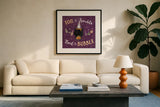 Haunted Halloween IV by Laura Marshall. Displayed in a glass frame with matte in a clean modern living room. Available as an archival giclee rolled canvas, fine art paper, or poster print. SKU 32555a.