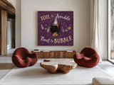 Haunted Halloween IV by Laura Marshall. Shown as extra-large giant wall art in a modern living room. Available as an archival giclee rolled canvas, fine art paper, or poster print. SKU 32555a.