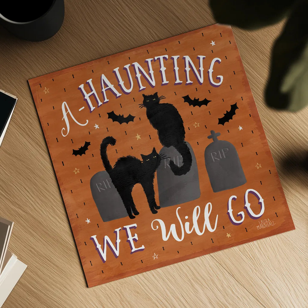 Haunted Halloween V by Laura Marshall. Shown as a detailed flat fine art print, highlighting archival giclee quality. Available as an archival giclee rolled canvas, fine art paper, or poster print. SKU 32556a.