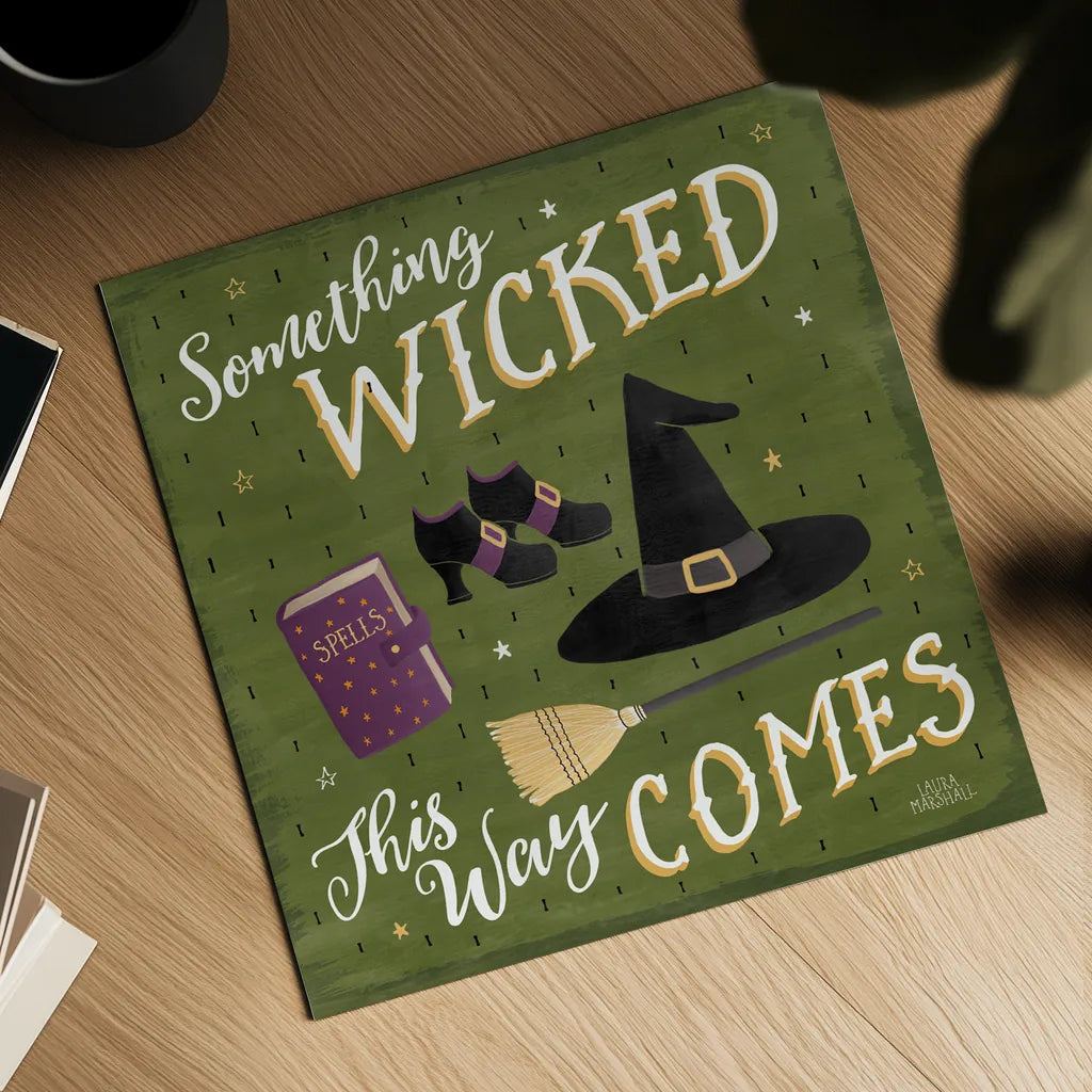 Haunted Halloween VI by Laura Marshall. Shown as a detailed flat fine art print, highlighting archival giclee quality. Available as an archival giclee rolled canvas, fine art paper, or poster print. SKU 32557a.