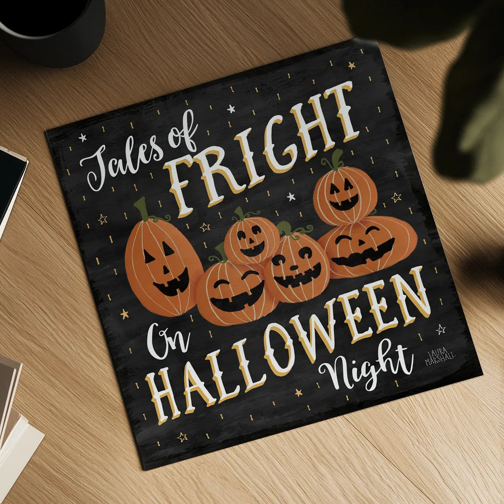 Haunted Halloween VII by Laura Marshall. Shown as a detailed flat fine art print, highlighting archival giclee quality. Available as an archival giclee rolled canvas, fine art paper, or poster print. SKU 32558a.