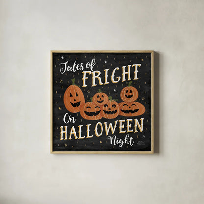 Haunted Halloween VII by Laura Marshall. Shown in a natural wood glass frame for a timeless modern aesthetic. Available as an archival giclee rolled canvas, fine art paper, or poster print. SKU 32558a.