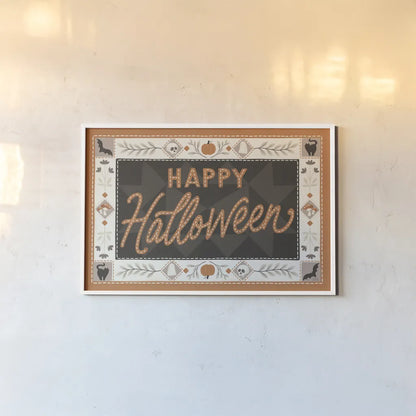 Haunted Harvest I by Laura Marshall. shown as a paper print in a white frame. Available as a archival giclee rolled canvas, fine art paper, or poster print. SKU 94150i.