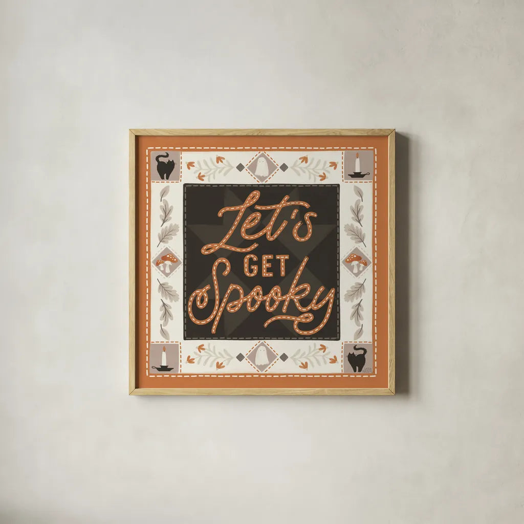 Haunted Harvest III by Laura Marshall. Shown in a natural wood glass frame for a timeless modern aesthetic. Available as an archival giclee rolled canvas, fine art paper, or poster print. SKU 94152a.