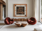 Haunted Harvest III by Laura Marshall. Shown as extra-large giant wall art in a modern living room. Available as an archival giclee rolled canvas, fine art paper, or poster print. SKU 94152a.