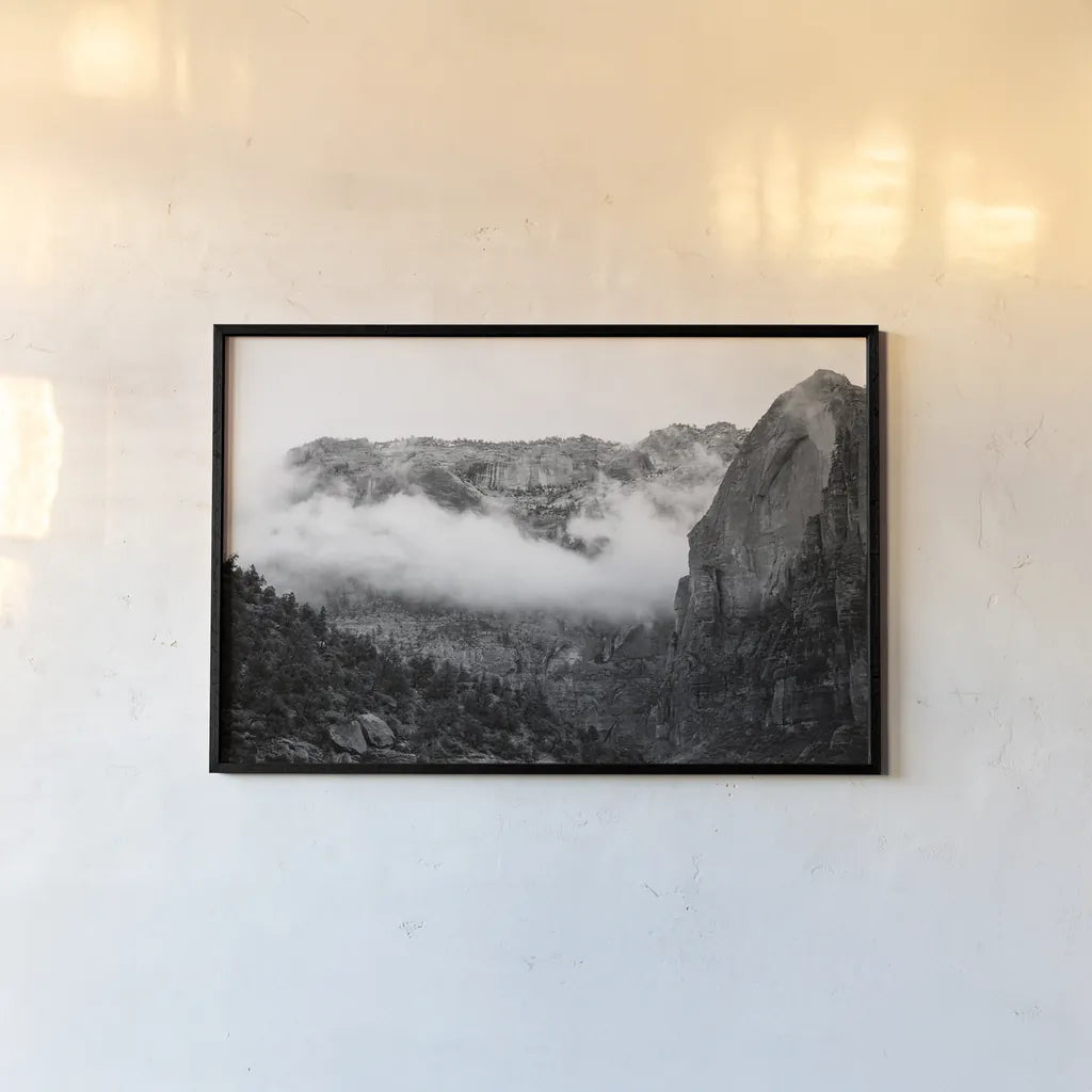Heaps Canyon by Laura Marshall. shown as a paper print in a black flame. Available as a archival giclee rolled canvas, fine art paper, or poster print. SKU 64407i.