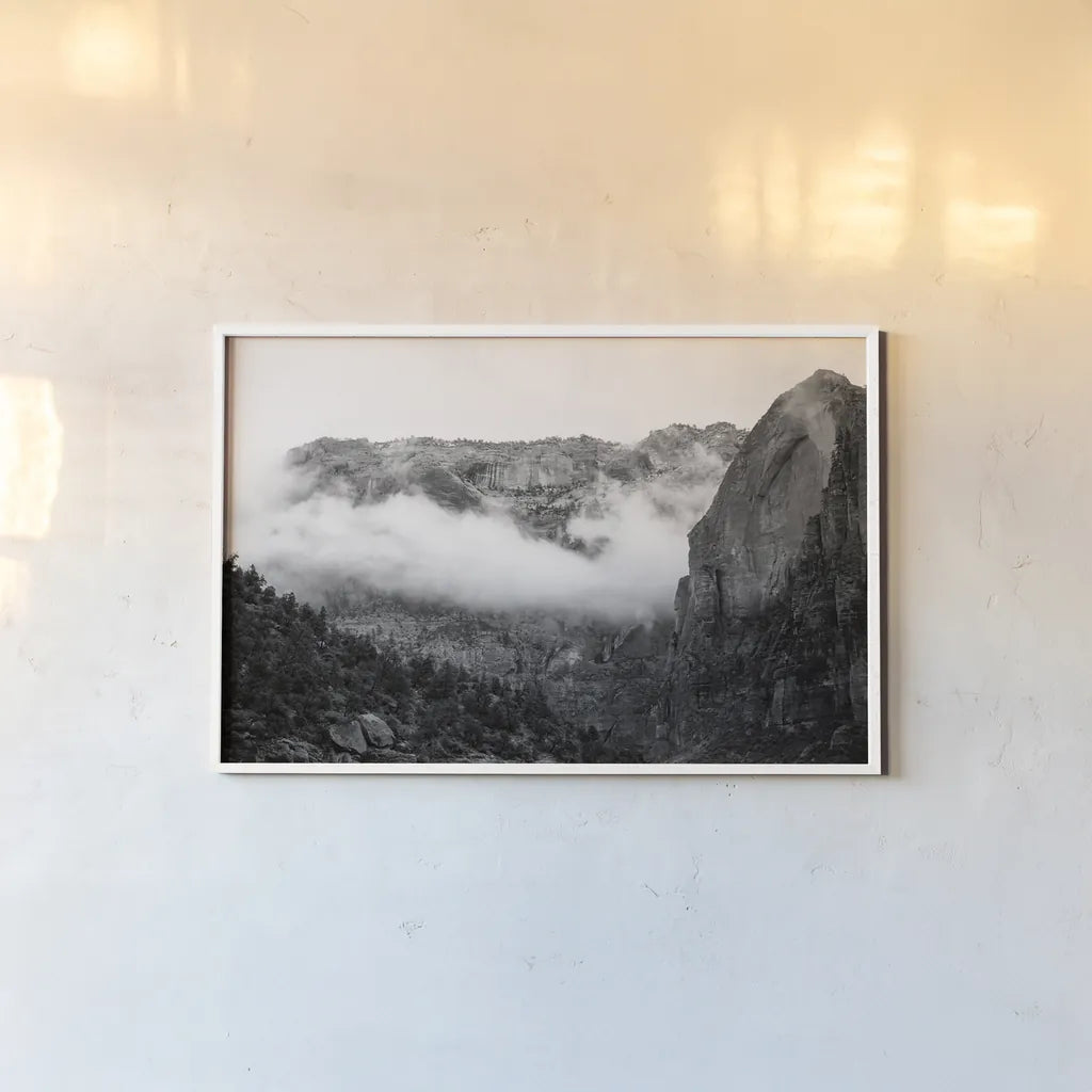 Heaps Canyon by Laura Marshall. shown as a paper print in a white frame. Available as a archival giclee rolled canvas, fine art paper, or poster print. SKU 64407i.