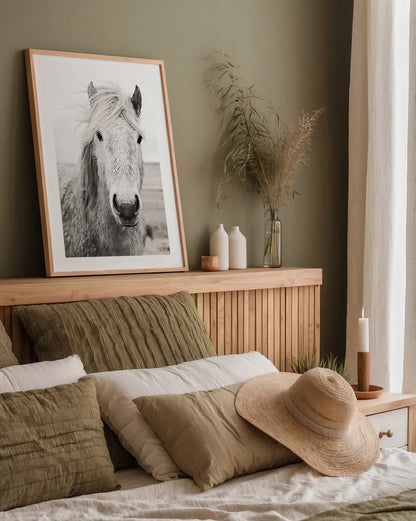 Heida I BW by Laura Marshall. shown as a paper print in a natural frame. Available as a archival giclee rolled canvas, fine art paper, or poster print. SKU 49823h.