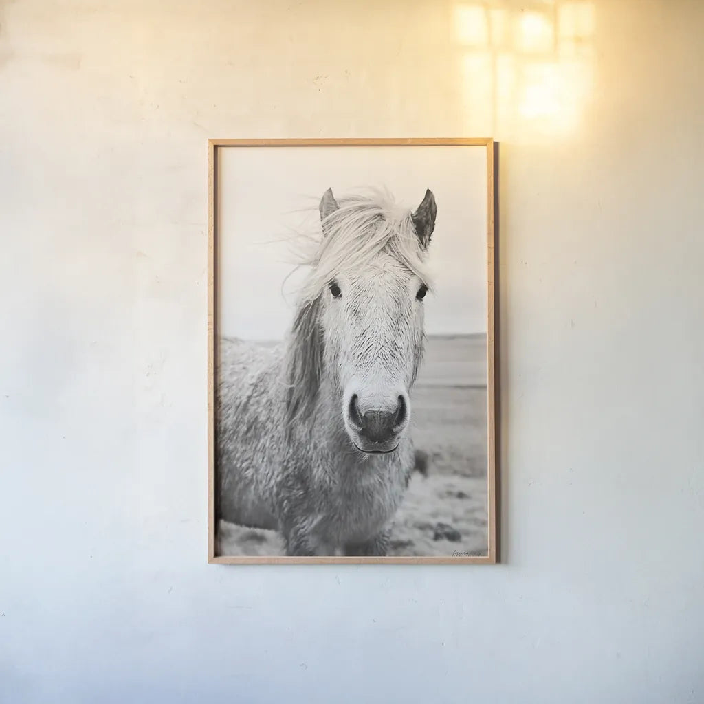 Heida I BW by Laura Marshall. shown as a paper print in a natural frame. Available as a archival giclee rolled canvas, fine art paper, or poster print. SKU 49823h.