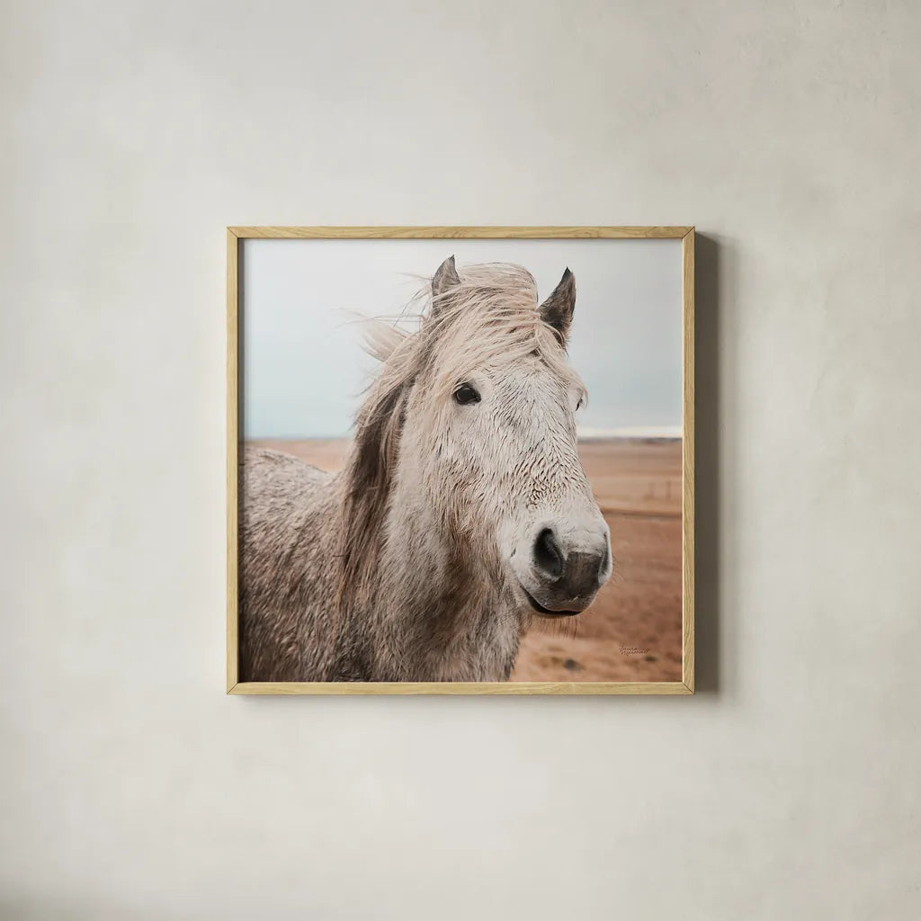 Heida III by Laura Marshall. Shown in a natural wood glass frame for a timeless modern aesthetic. Available as an archival giclee rolled canvas, fine art paper, or poster print. SKU 49826a.