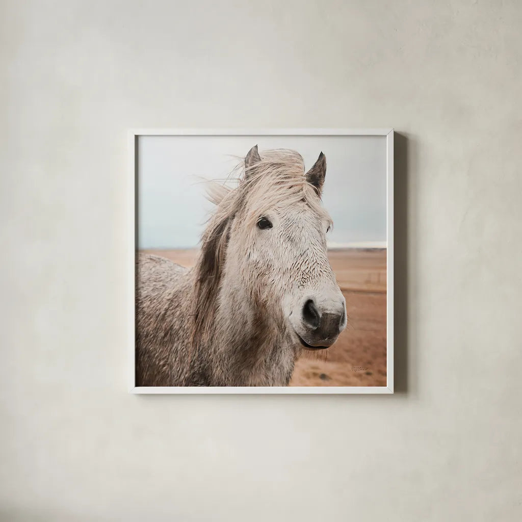 Heida III by Laura Marshall. Shown in a crisp white glass frame for a clean and minimalist style. Available as an archival giclee rolled canvas, fine art paper, or poster print. SKU 49826a.